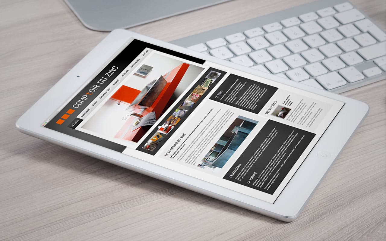 Comptoir du zinc - Mobilier design - Site vitrine HTML5/CSS3