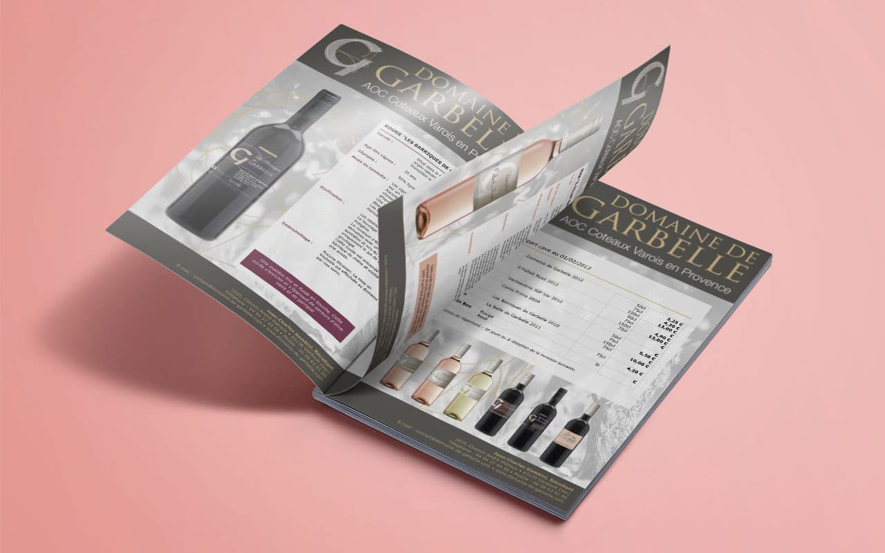 Domaine de Garbelle - Création de fiches produits et modèle sous Word