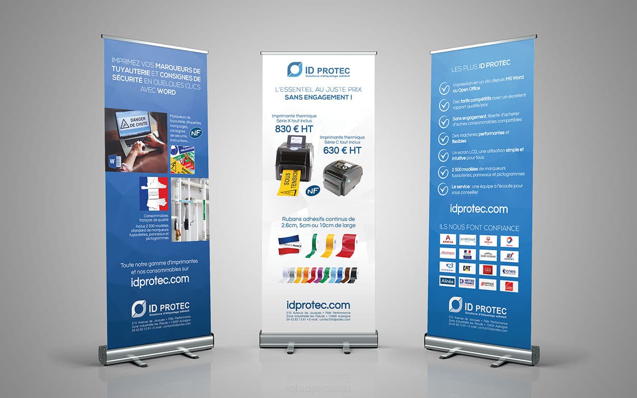 IDPROTEC - Création de rollups, bannières et divers PLV