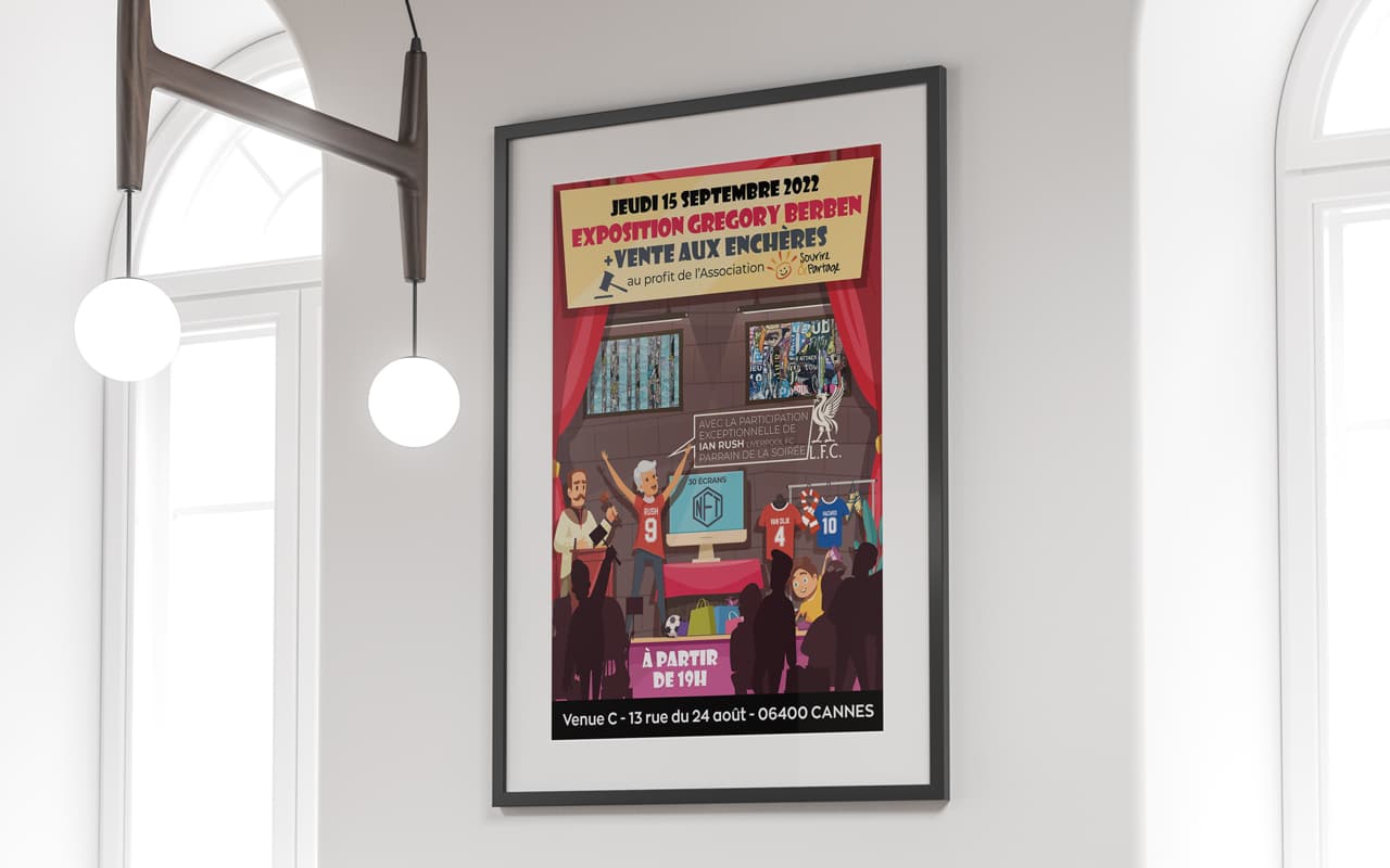 Affiche vente aux enchères caritative