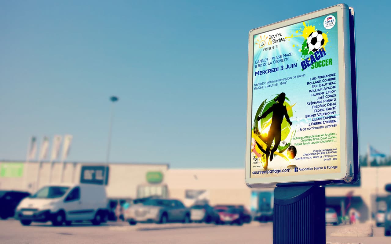 Affiche événement Beach Soccer (3 éditions)
