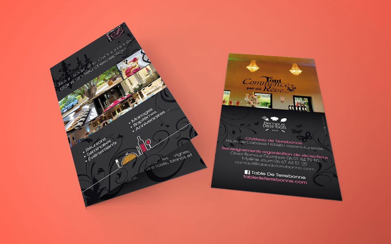 Dépliant triptyque - Traiteur